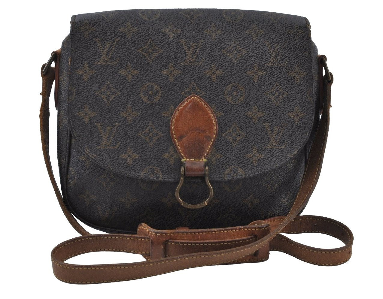 Authentic Louis Vuitton Monogram Saint Cloud GM M51242 Shoulder Cross Bag K9545