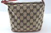 Authentic GUCCI Hand Pouch Purse GG Canvas Leather Black Red Junk K9546