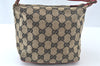 Authentic GUCCI Hand Pouch Purse GG Canvas Leather Black Red Junk K9546
