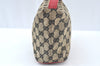 Authentic GUCCI Hand Pouch Purse GG Canvas Leather Black Red Junk K9546