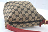 Authentic GUCCI Hand Pouch Purse GG Canvas Leather Black Red Junk K9546