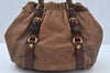 Authentic PRADA Leather Nappa 2way Shoulder Bag Brown Junk K9550