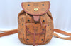 Authentic MCM Visetos Leather Vintage Backpack Brown K9552