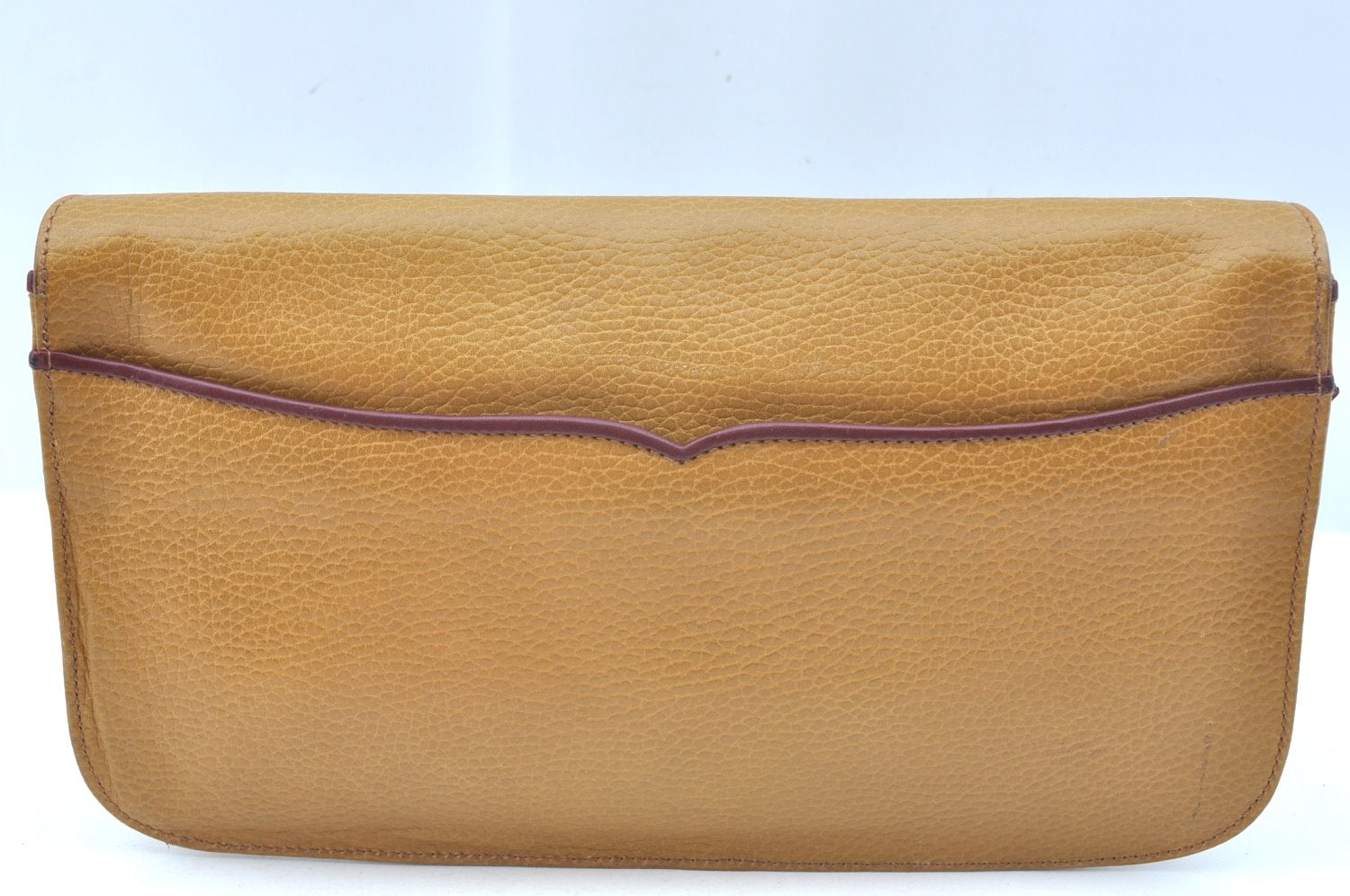 Authentic Cartier Must de Cartier Clutch Bag Leather Beige K9553