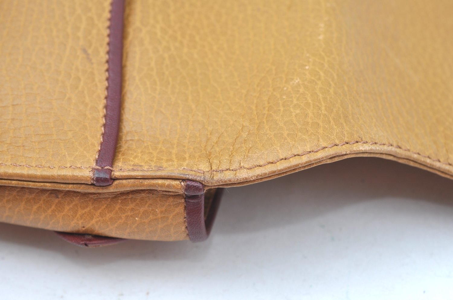 Authentic Cartier Must de Cartier Clutch Bag Leather Beige K9553