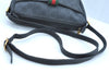Authentic GUCCI Web Sherry Line Shoulder Cross Bag GG PVC Leather Black K9556