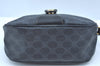 Authentic GUCCI Web Sherry Line Shoulder Cross Bag GG PVC Leather Black K9556