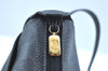 Authentic GUCCI Web Sherry Line Shoulder Cross Bag GG PVC Leather Black K9556