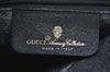 Authentic GUCCI Web Sherry Line Shoulder Cross Bag GG PVC Leather Black K9556