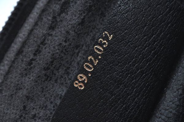 Authentic GUCCI Web Sherry Line Shoulder Cross Bag GG PVC Leather Black K9556