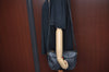 Authentic GUCCI Web Sherry Line Shoulder Cross Bag GG PVC Leather Black K9556