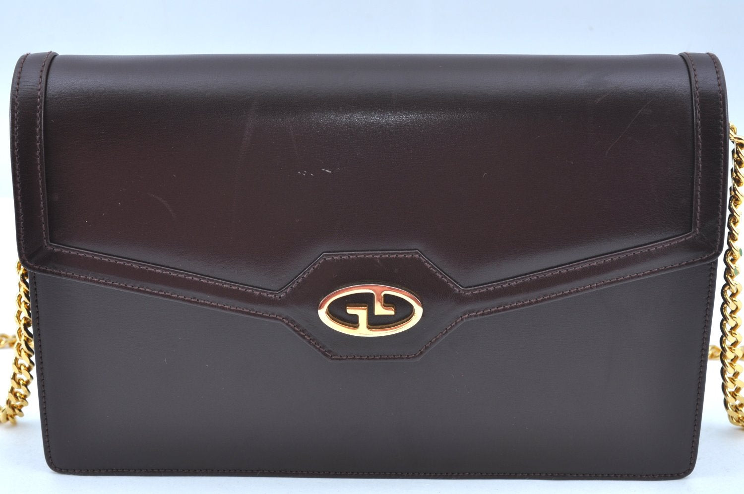 Authentic GUCCI Shoulder Cross Bag Leather Brown K9560