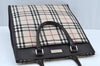 Authentic BURBERRY Vintage Nova Check Nylon Leather Hand Bag Beige K9564