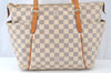 Authentic Louis Vuitton Damier Azur Totally PM Tote Bag White N41280 LV K9567
