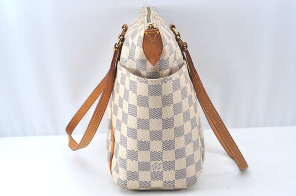 Authentic Louis Vuitton Damier Azur Totally PM Tote Bag White N41280 LV K9567