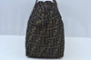 Authentic FENDI Zucca Hand Bag Nylon Leather Brown K9568