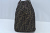 Authentic FENDI Zucca Hand Bag Nylon Leather Brown K9568