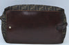 Authentic FENDI Zucca Hand Bag Nylon Leather Brown K9568