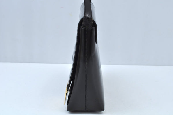 Authentic GUCCI Vintage ShoulderBag Leather Black Junk K9569