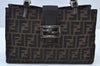 Authentic FENDI Zucca Shoulder Hand Bag Canvas Leather Brown K9570