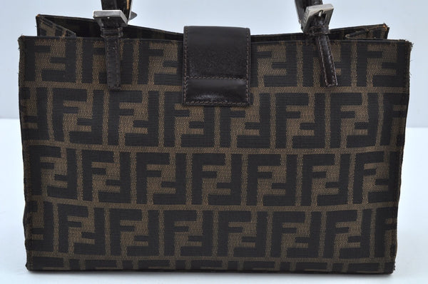 Authentic FENDI Zucca Shoulder Hand Bag Canvas Leather Brown K9570