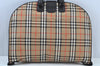 Authentic Burberrys Nova Check Garment Cover Canvas Leather Beige Brown K9574