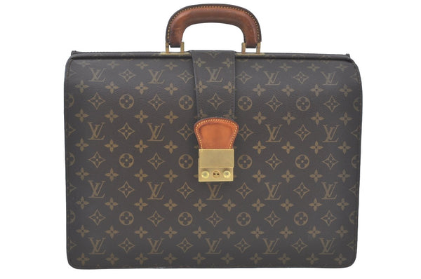 Authentic Louis Vuitton Monogram Serviette Fermoir Briefcase M53305 LV K9575
