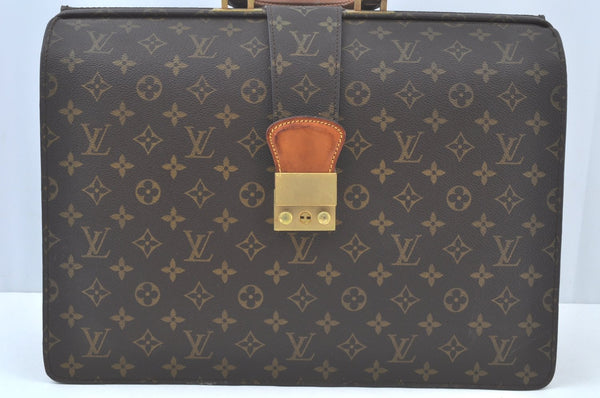 Authentic Louis Vuitton Monogram Serviette Fermoir Briefcase M53305 LV K9575