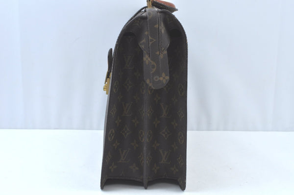 Authentic Louis Vuitton Monogram Serviette Fermoir Briefcase M53305 LV K9575