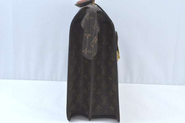Authentic Louis Vuitton Monogram Serviette Fermoir Briefcase M53305 LV K9575