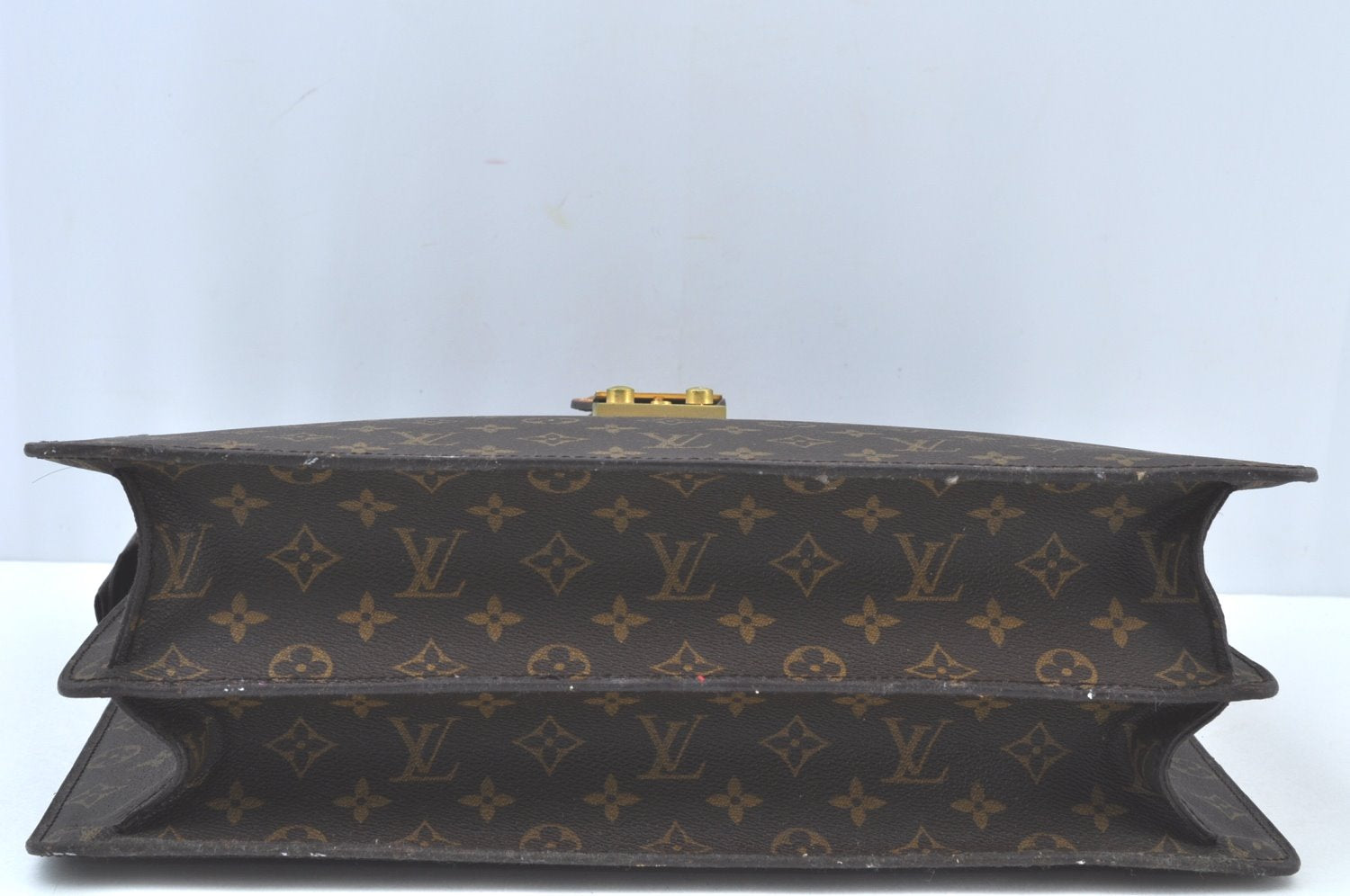 Authentic Louis Vuitton Monogram Serviette Fermoir Briefcase M53305 LV K9575