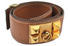 Authentic HERMES Collier De Chien Leather Belt Size 65cm 24.6-26" Brown K9577