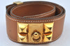 Authentic HERMES Collier De Chien Leather Belt Size 65cm 24.6-26" Brown K9577