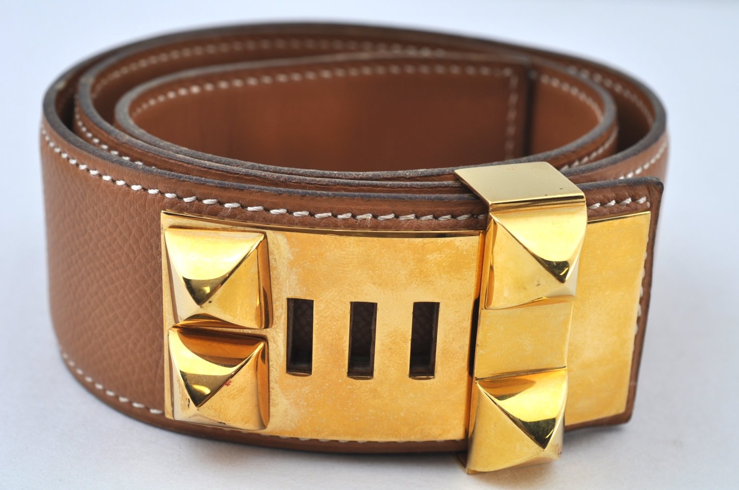 Authentic HERMES Collier De Chien Leather Belt Size 65cm 24.6-26