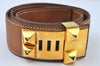 Authentic HERMES Collier De Chien Leather Belt Size 65cm 24.6-26" Brown K9577