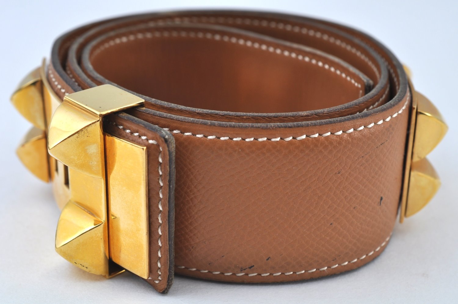 Authentic HERMES Collier De Chien Leather Belt Size 65cm 24.6-26