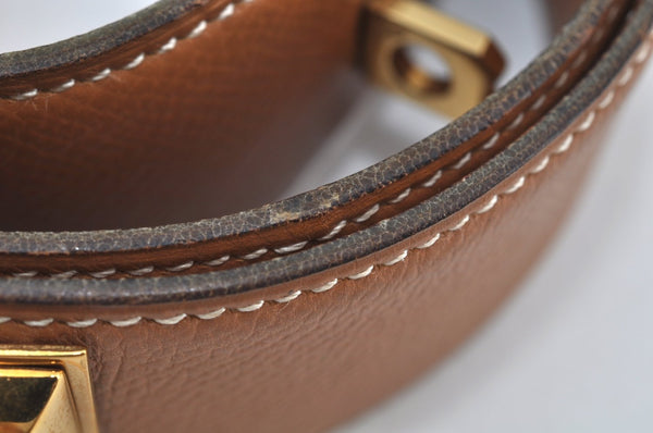 Authentic HERMES Collier De Chien Leather Belt Size 65cm 24.6-26" Brown K9577