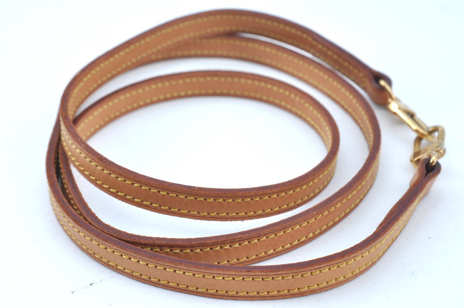 Authentic Louis Vuitton Leather Shoulder Strap Beige 46.9