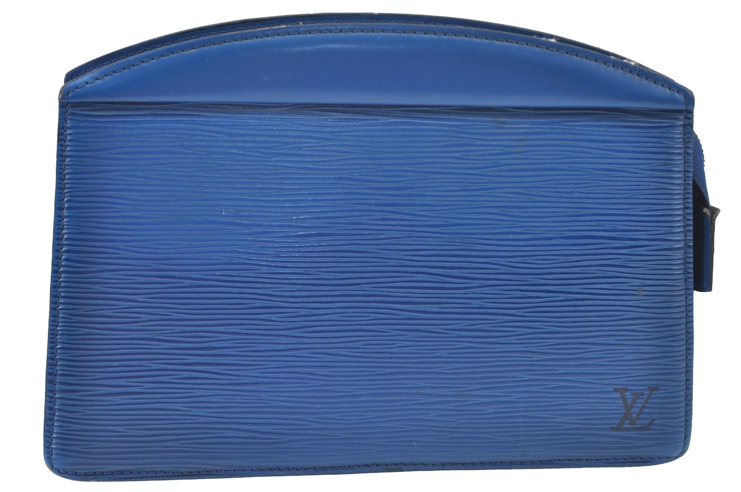 Authentic Louis Vuitton Epi Trousse Crete Clutch Bag Blue M48405 LV Junk K9579