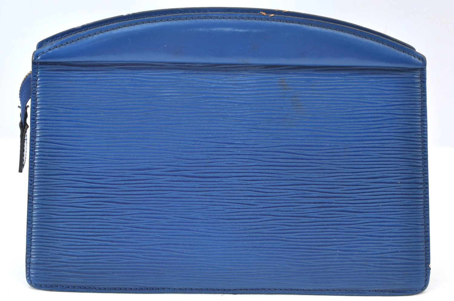 Authentic Louis Vuitton Epi Trousse Crete Clutch Bag Blue M48405 LV Junk K9579