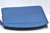 Authentic Louis Vuitton Epi Trousse Crete Clutch Bag Blue M48405 LV Junk K9579
