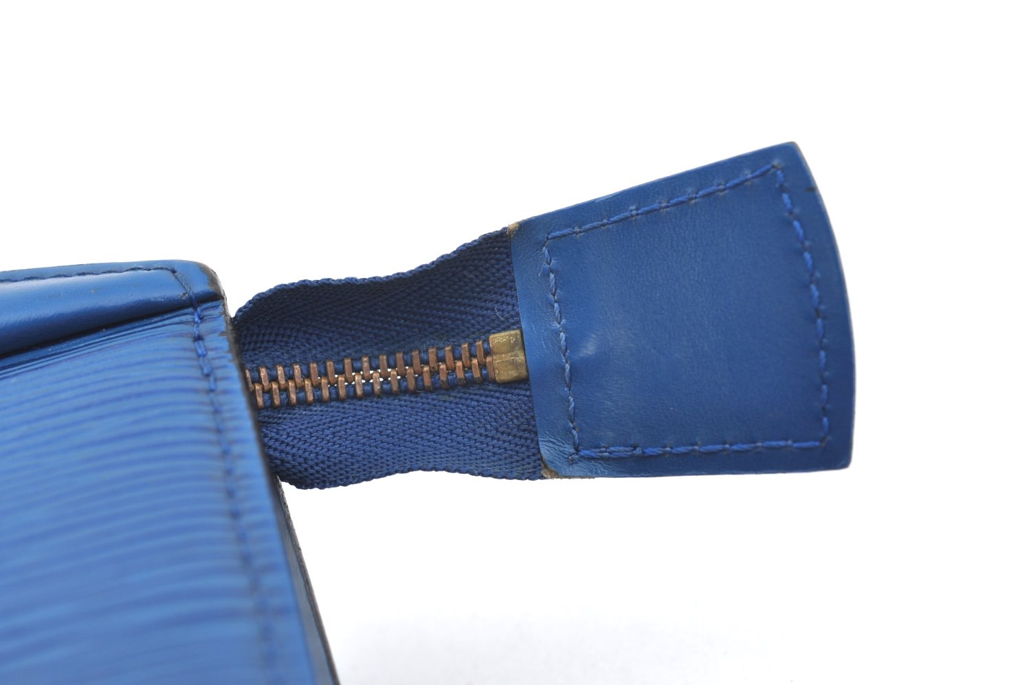 Authentic Louis Vuitton Epi Trousse Crete Clutch Bag Blue M48405 LV Junk K9579