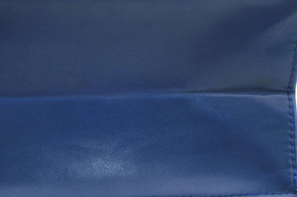 Authentic Louis Vuitton Epi Trousse Crete Clutch Bag Blue M48405 LV Junk K9579