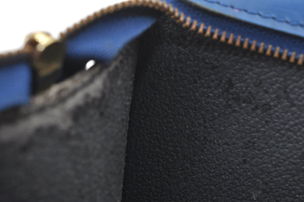 Authentic Louis Vuitton Epi Trousse Crete Clutch Bag Blue M48405 LV Junk K9579