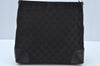 Authentic GUCCI Shoulder Bag GG Canvas Leather Black K9582