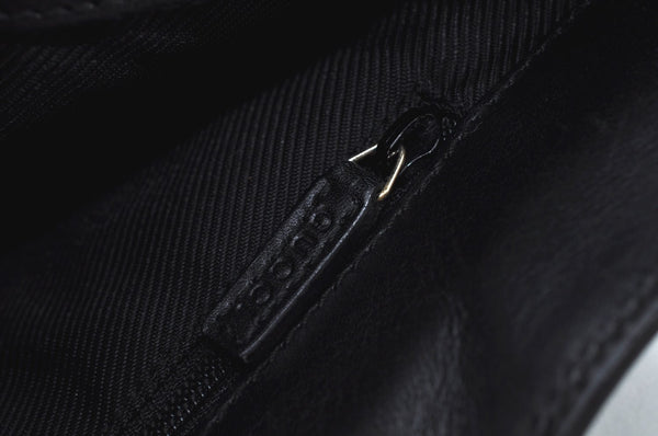 Authentic GUCCI Shoulder Bag GG Canvas Leather Black K9582