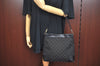 Authentic GUCCI Shoulder Bag GG Canvas Leather Black K9582