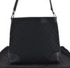 Authentic GUCCI Shoulder Bag GG Canvas Leather 0014231 Black Junk K9583