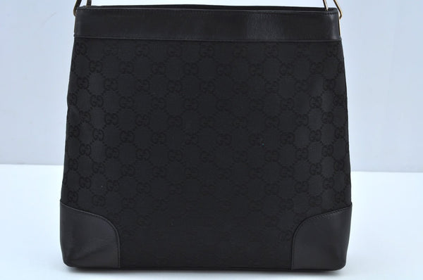 Authentic GUCCI Shoulder Bag GG Canvas Leather 0014231 Black Junk K9583