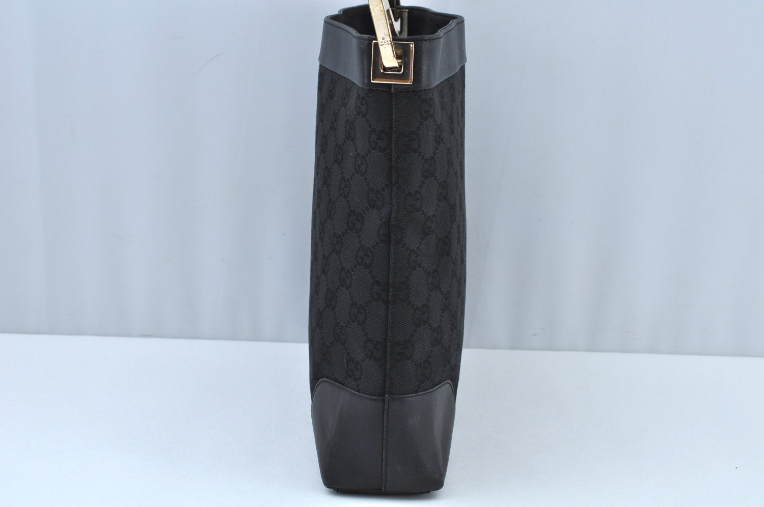 Authentic GUCCI Shoulder Bag GG Canvas Leather 0014231 Black Junk K9583